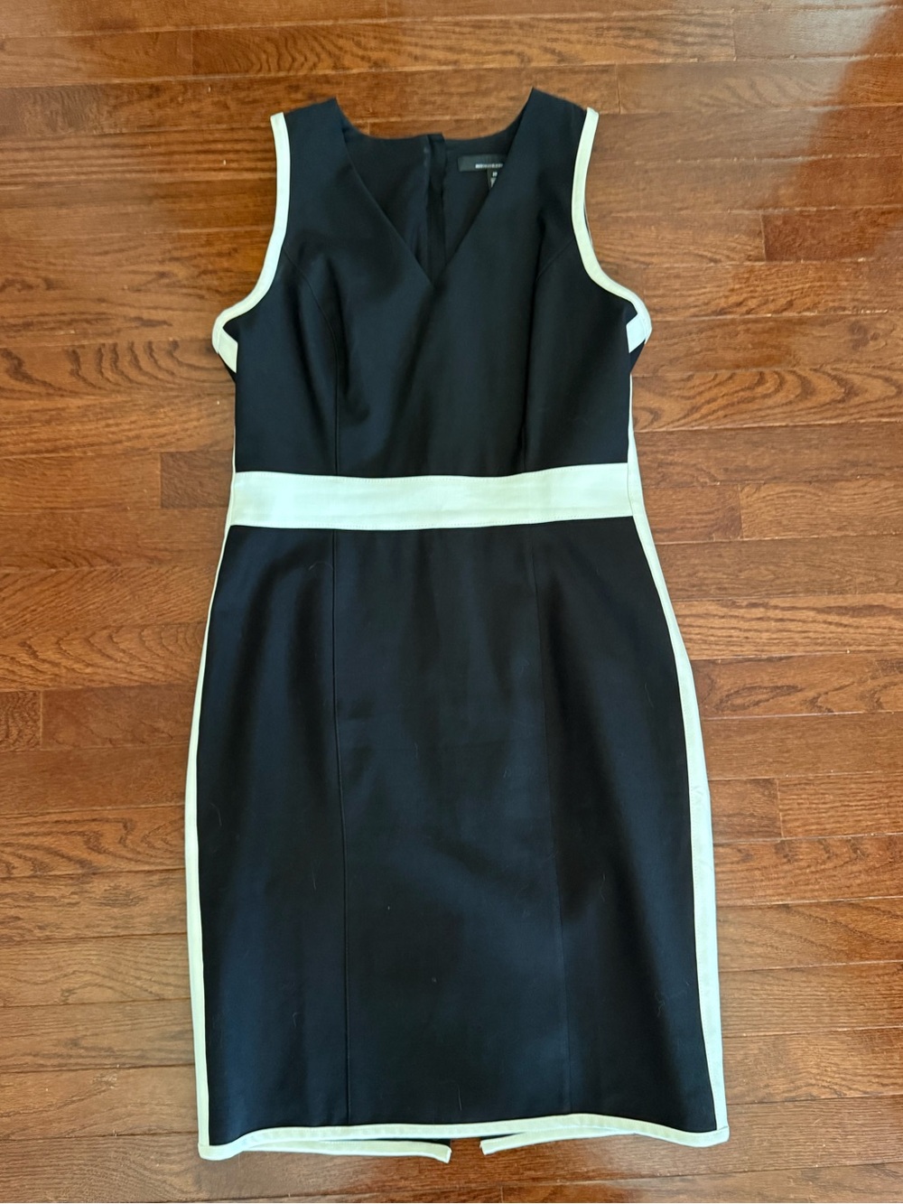 White House Black Market Black Dress with White Trim